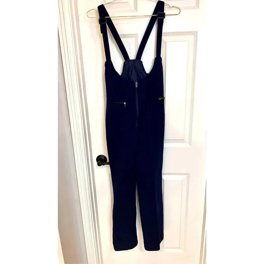 Edelweiss Vintage Navy Blue Ski Pants Overalls with Stirrups woman’s Size 4/6‎